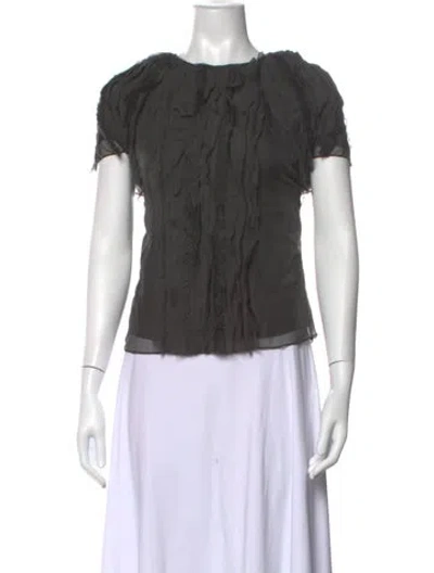 Pre-owned Vanessa Bruno Silk Crew Neck Blouse In Grey
