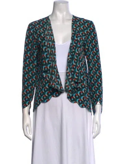 Pre-owned Vanessa Bruno Silk Floral Print Blouse In Blue