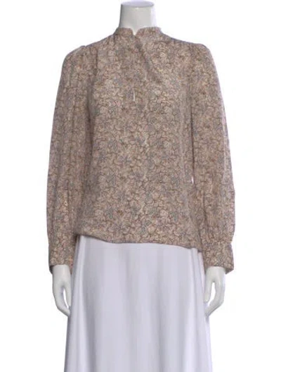 Pre-owned Vanessa Bruno Silk Floral Print Blouse In Pink