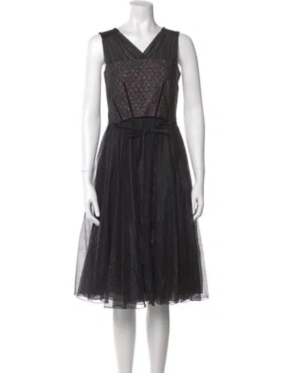 Pre-owned Vanessa Bruno Silk Knee-length Dress In Black