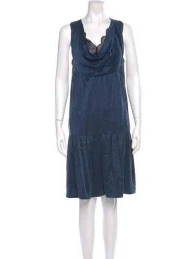 Pre-owned Vanessa Bruno Silk Knee-length Dress In Blue