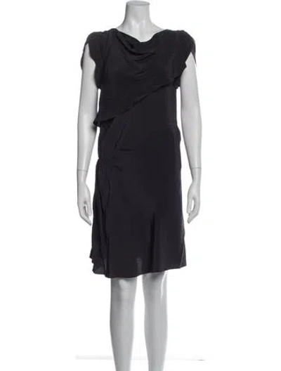 Pre-owned Vanessa Bruno Silk Knee-length Dress In Blue