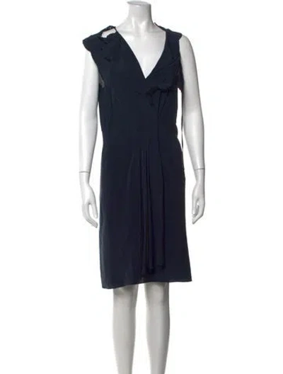 Pre-owned Vanessa Bruno Silk Knee-length Dress In Blue