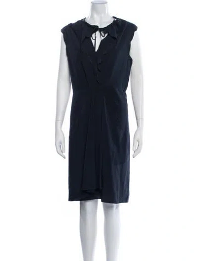 Pre-owned Vanessa Bruno Silk Knee-length Dress In Blue