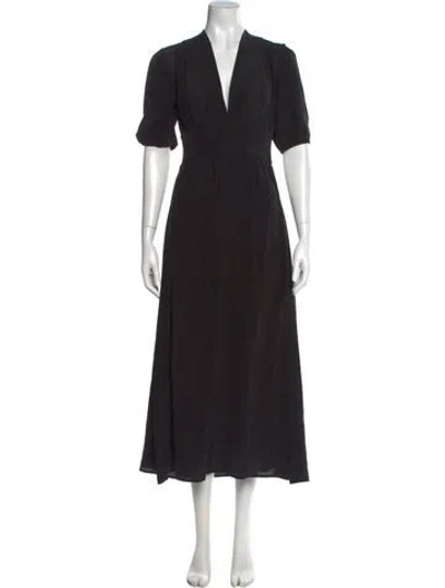 Pre-owned Vanessa Bruno Silk Long Dress In Black