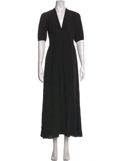 Pre-owned Vanessa Bruno Silk Long Dress In Black