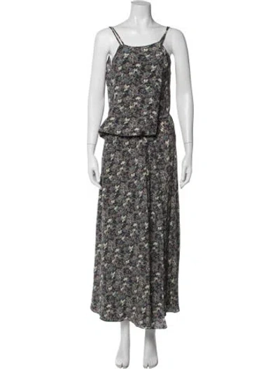 Pre-owned Vanessa Bruno Silk Long Dress In Blue