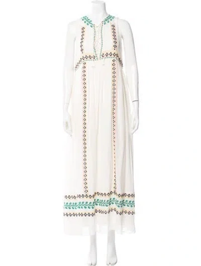 Pre-owned Vanessa Bruno Silk Long Dress In Neutrals
