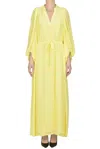 Vanessa Bruno Silk Long Dress In Yellow