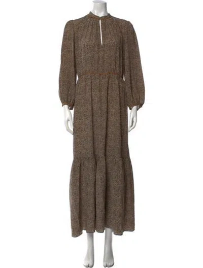 Pre-owned Vanessa Bruno Silk Long Dress In Yellow