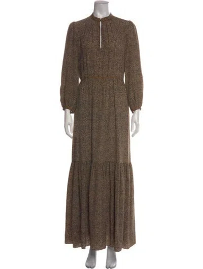 Pre-owned Vanessa Bruno Silk Long Dress In Yellow