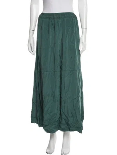 Pre-owned Vanessa Bruno Silk Long Skirt In Green