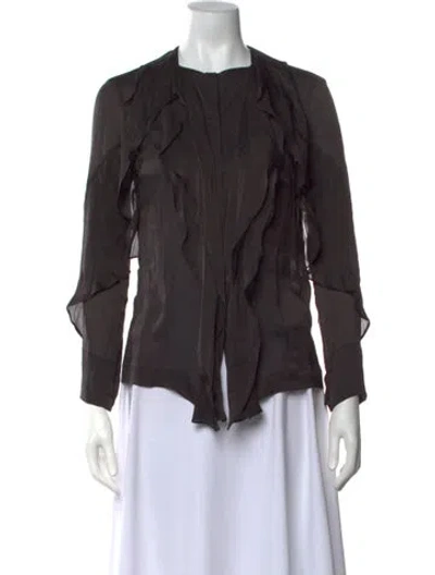 Pre-owned Vanessa Bruno Silk Long Sleeve Blouse In Black
