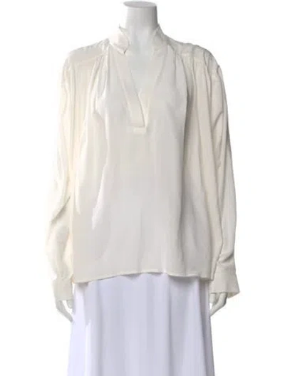Pre-owned Vanessa Bruno Silk Long Sleeve Blouse In Neutral