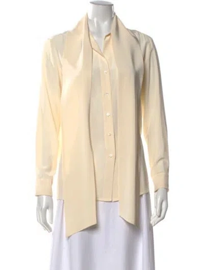 Pre-owned Vanessa Bruno Silk Long Sleeve Blouse In Neutral