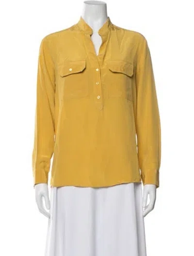 Pre-owned Vanessa Bruno Silk Long Sleeve Top In Yellow