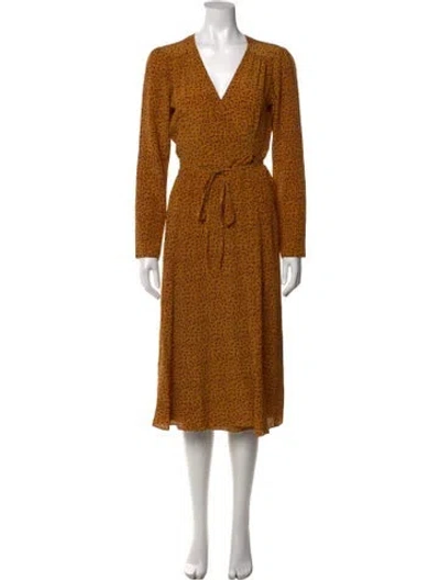 Pre-owned Vanessa Bruno Silk Midi Length Dress In Brown