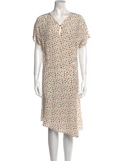 Pre-owned Vanessa Bruno Silk Midi Length Dress In Neutral