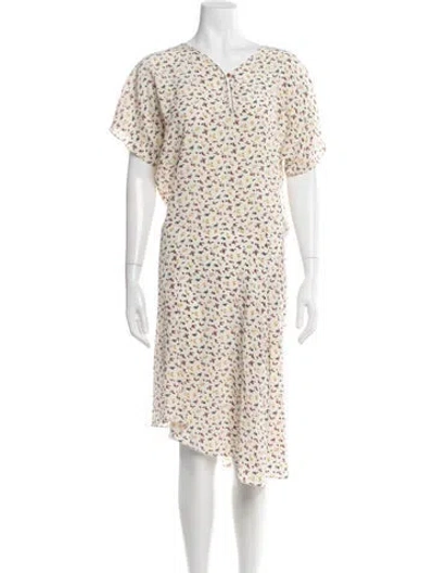 Pre-owned Vanessa Bruno Silk Midi Length Dress In Neutral