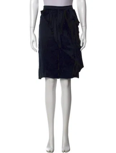 Pre-owned Vanessa Bruno Silk Midi Length Skirt In Black