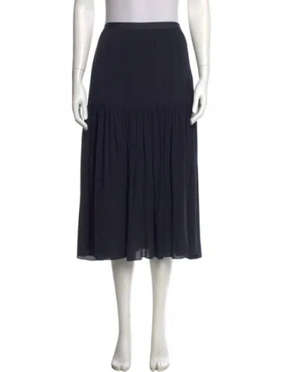 Pre-owned Vanessa Bruno Silk Midi Length Skirt In Blue