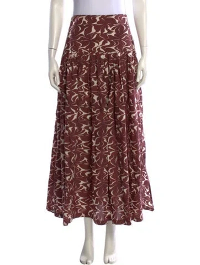 Pre-owned Vanessa Bruno Silk Midi Length Skirt In Brown