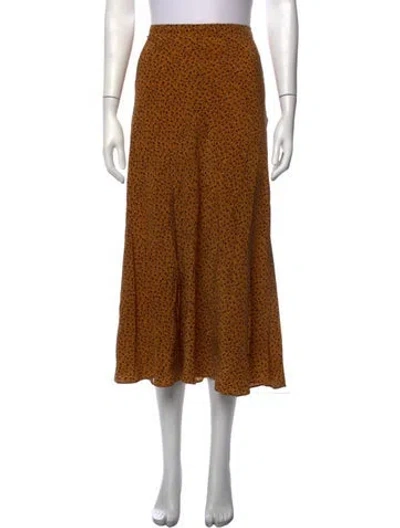 Pre-owned Vanessa Bruno Silk Midi Length Skirt In Brown