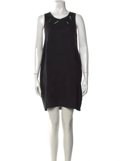 Pre-owned Vanessa Bruno Silk Mini Dress In Black