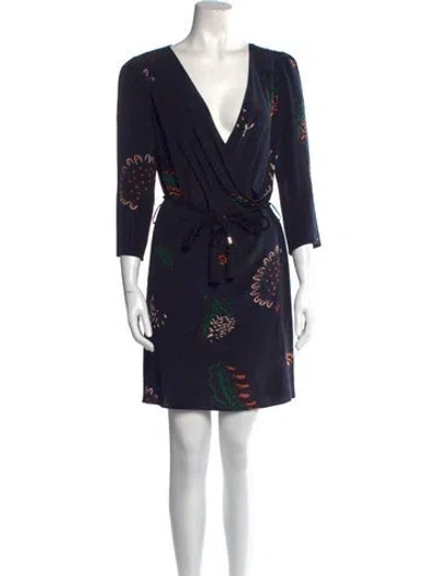 Pre-owned Vanessa Bruno Silk Mini Dress In Blue