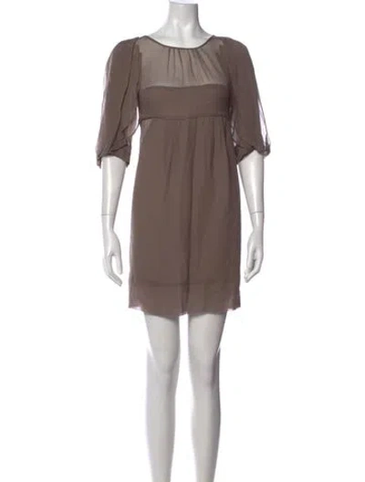 Pre-owned Vanessa Bruno Silk Mini Dress In Brown