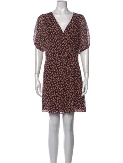Pre-owned Vanessa Bruno Silk Mini Dress In Burgundy