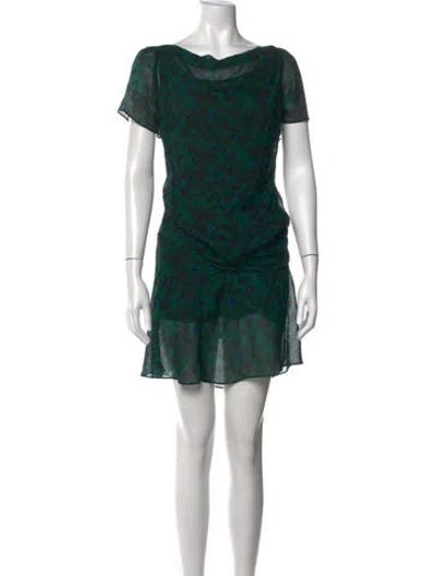 Pre-owned Vanessa Bruno Silk Mini Dress In Green
