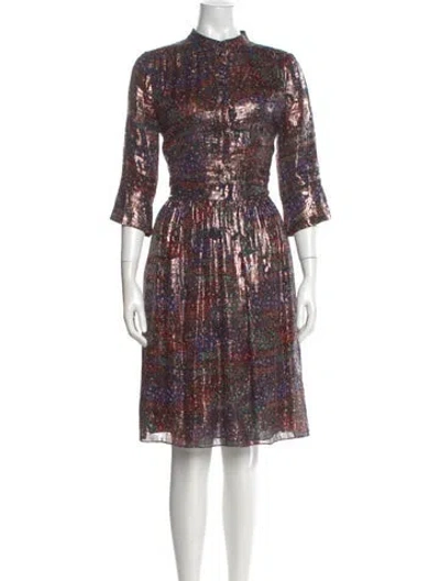 Pre-owned Vanessa Bruno Silk Mini Dress In Multi
