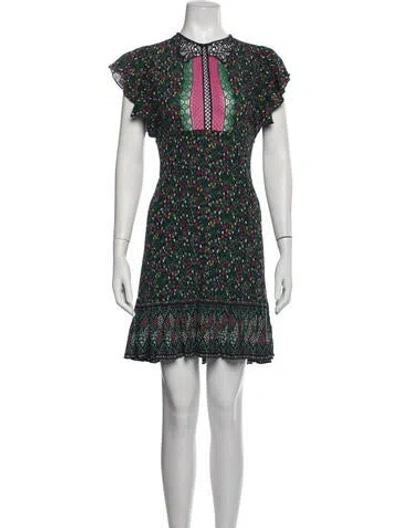 Pre-owned Vanessa Bruno Silk Mini Dress In Multicolor
