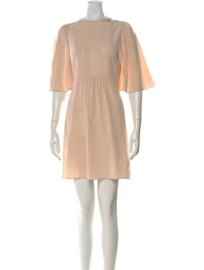 Pre-owned Vanessa Bruno Silk Mini Dress In Neutral