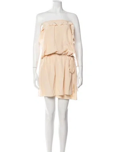Pre-owned Vanessa Bruno Silk Mini Dress In Neutral