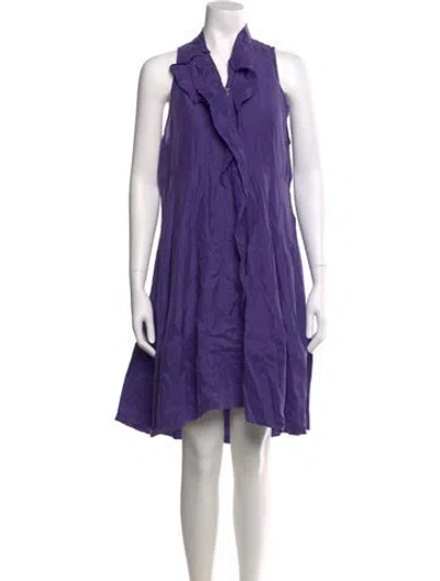Pre-owned Vanessa Bruno Silk Mini Dress In Purple