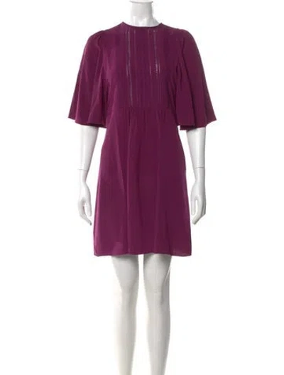 Pre-owned Vanessa Bruno Silk Mini Dress In Purple