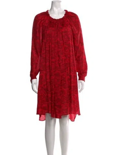 Pre-owned Vanessa Bruno Silk Mini Dress In Red