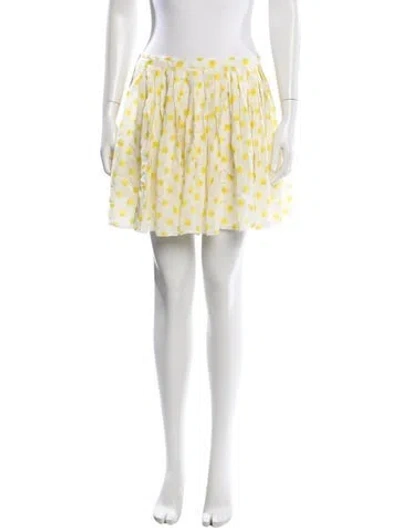 Pre-owned Vanessa Bruno Silk Mini Skirt In Yellow