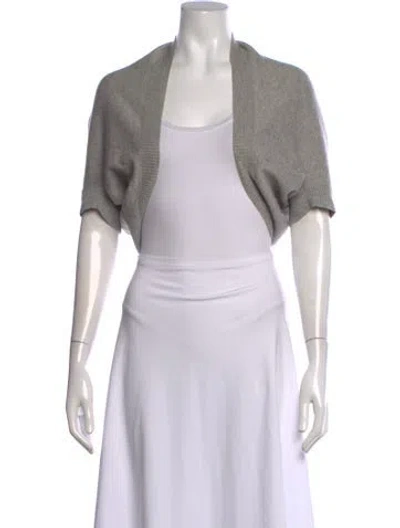 Pre-owned Vanessa Bruno Silk Open Front Sweater In Grey