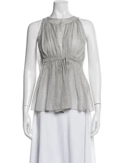Pre-owned Vanessa Bruno Silk Printed Blouse In Blue