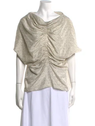 Pre-owned Vanessa Bruno Silk Printed Blouse In Grey/white