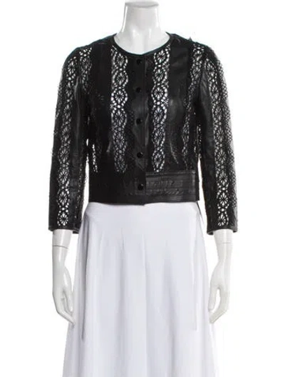 Pre-owned Vanessa Bruno Silk Printed Evening Jacket In Black