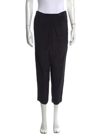Pre-owned Vanessa Bruno Silk Straight Leg Pants In Black