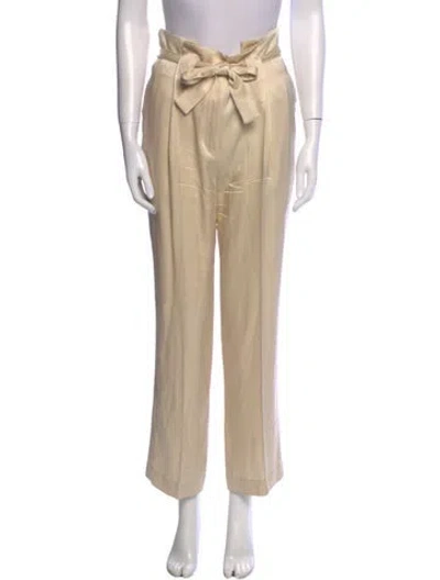 Pre-owned Vanessa Bruno Silk Straight Leg Pants In Neutral