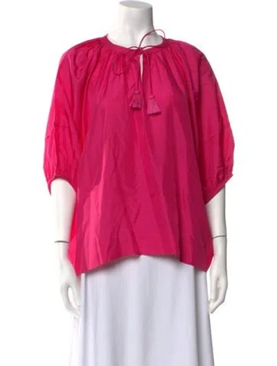Pre-owned Vanessa Bruno Silk Tie Neck Blouse In Pink