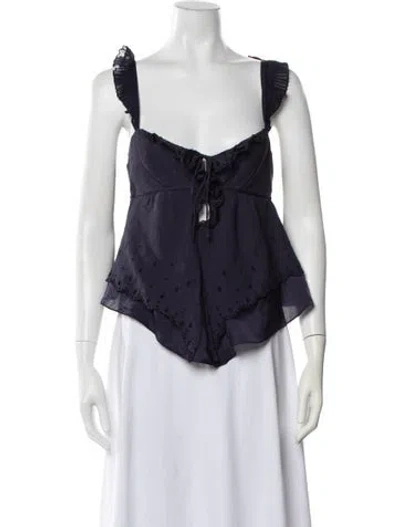 Pre-owned Vanessa Bruno Silk V-neck Blouse In Purple