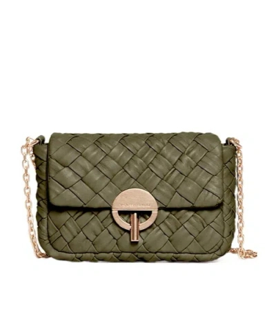 Vanessa Bruno Small Braided Leather Moon Bag In Brown