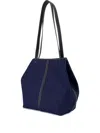 Vanessa Bruno Small Daily Double-handle Cotton Shoulder Bag In Blue